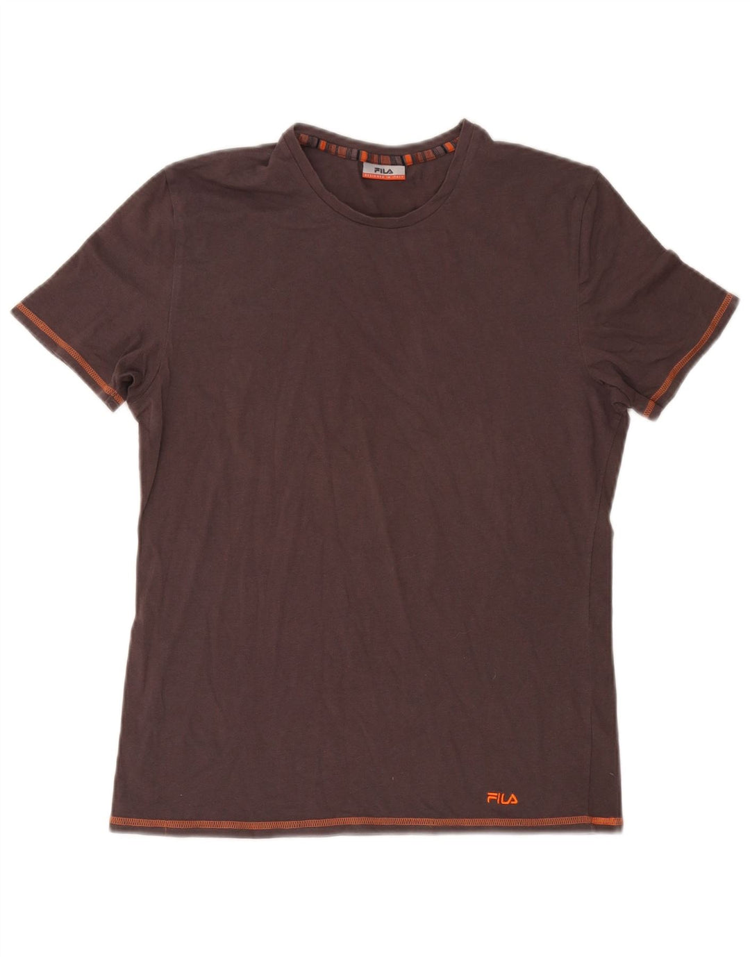 Fila Γυναικείο T-Shirt Top UK 14 μεσαίο καφέ βαμβακερό
