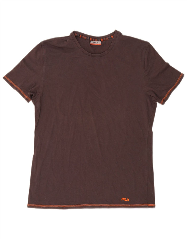 Fila Γυναικείο T-Shirt Top UK 14 μεσαίο καφέ βαμβακερό