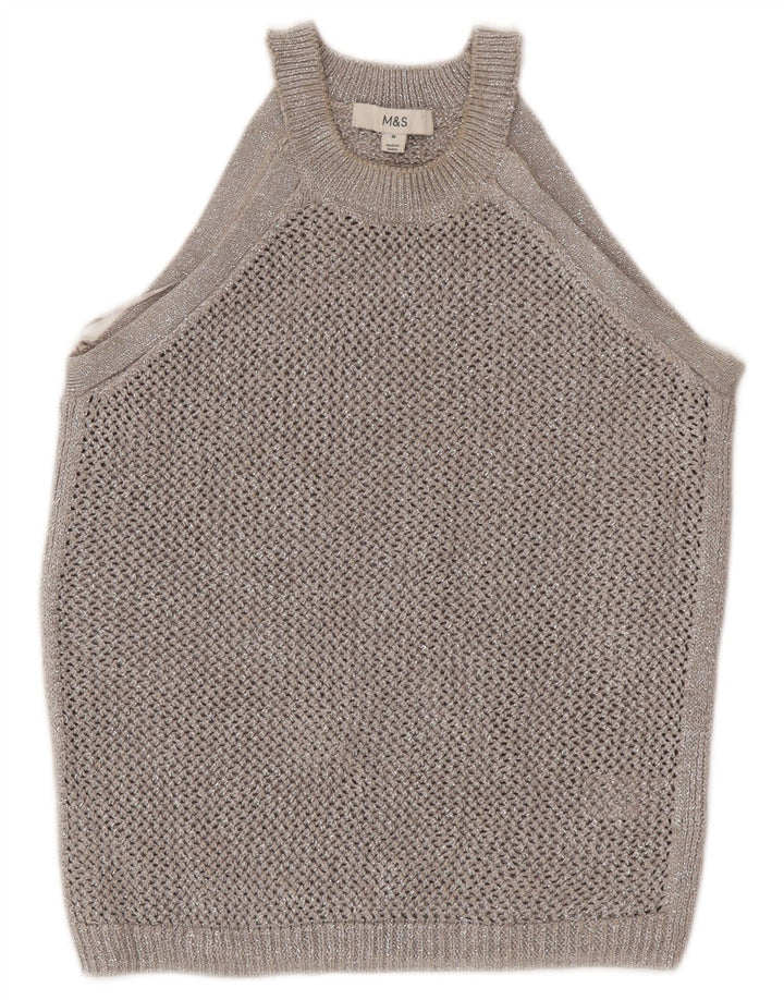 Marks & Spencer γυναικείο βελονάκι Crop UK 12 μεσαίο γκρι βαμβάκι