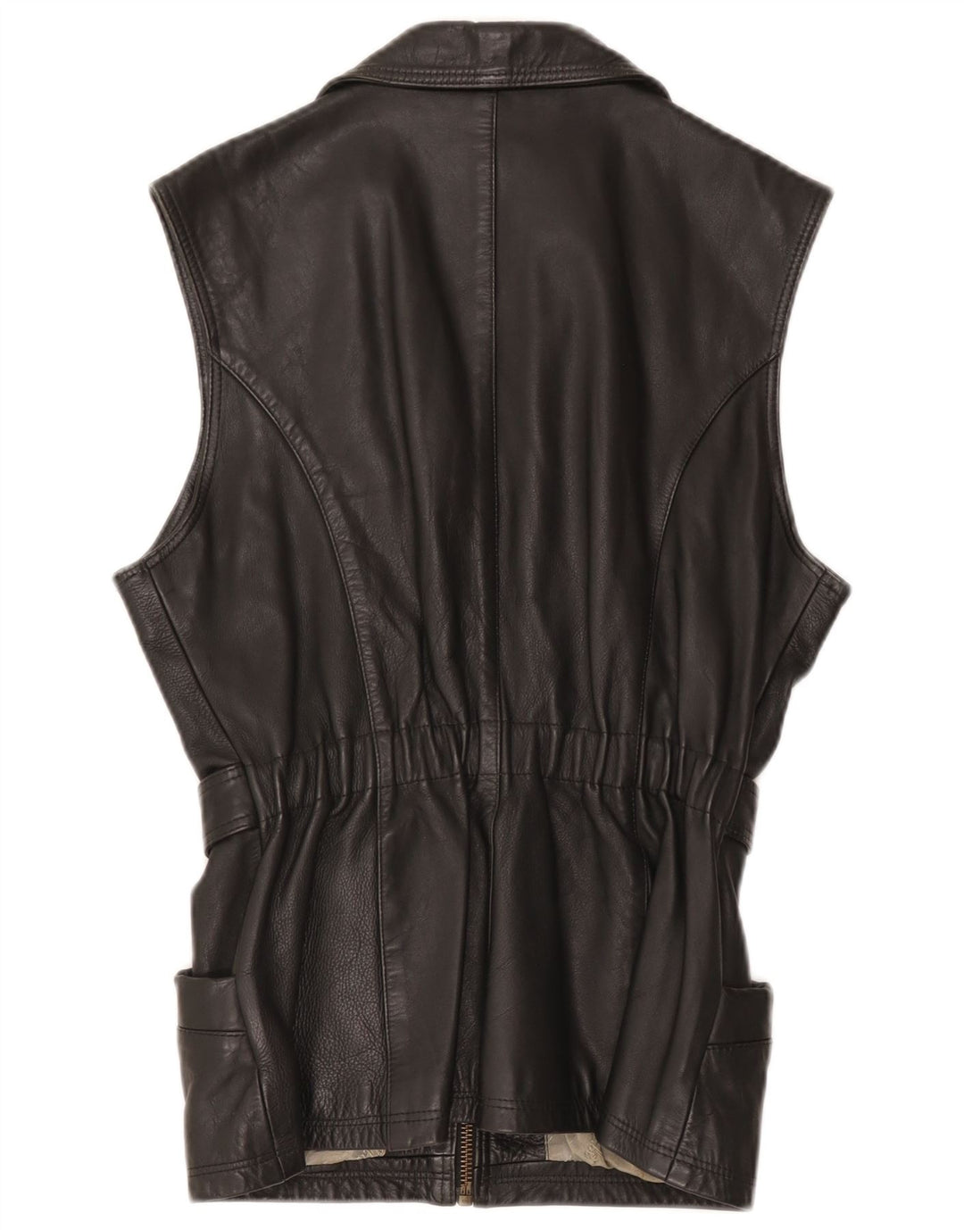 Uncle Sam Mens Leather Gilet Large Black Leather