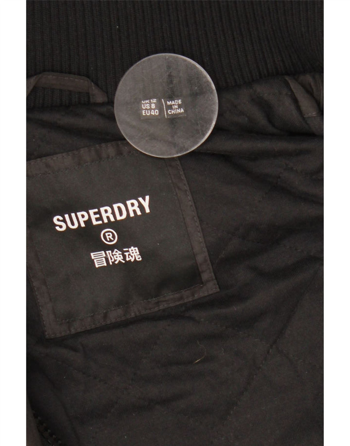 Superdry Γυναικείο Μπουφάν με κουκούλα αντιανεμικό UK 12 Medium Black