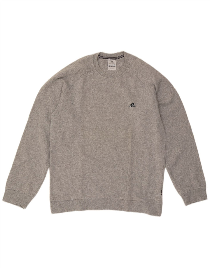 Ανδρικό φούτερ Adidas Jumper με μεγάλο γκρι βαμβακερό φούτερ