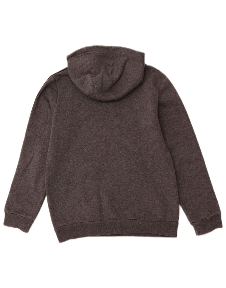 ADIDAS Boys Graphic Hoodie Jumper 9-10 Years Grey Cotton