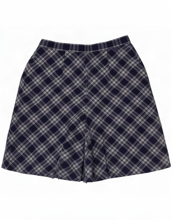 Vintage Womens High Waist Casual Shorts IT 42 Medium W24 Navy Blue Check