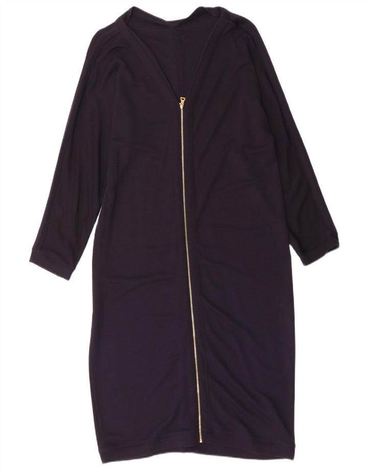 Γυναικείο μακρυμάνικο βασικό φόρεμα Jaeger UK 16 Μεγάλο Navy Blue Viscose