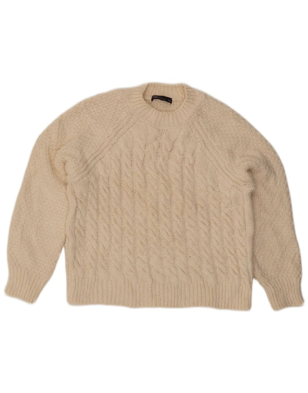 Marks & Spencer Γυναικείο πουλόβερ με λαιμόκοψη UK 10 Small Off White