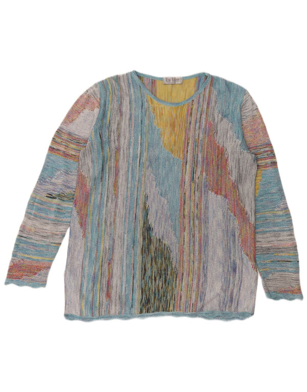 MARCAZZANI Γυναικείο πουλόβερ με λαιμόκοψη UK 16 μεγάλο πολύχρωμο