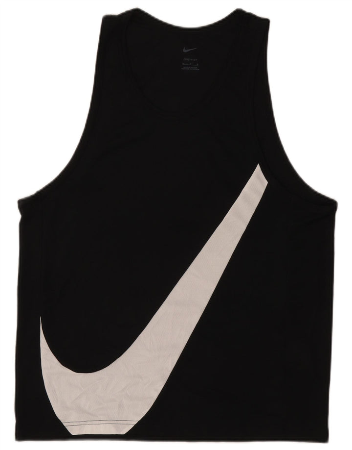 Γραφικό γιλέκο Nike Mens Dri Fit, μεσαίο μαύρο πολυεστέρας