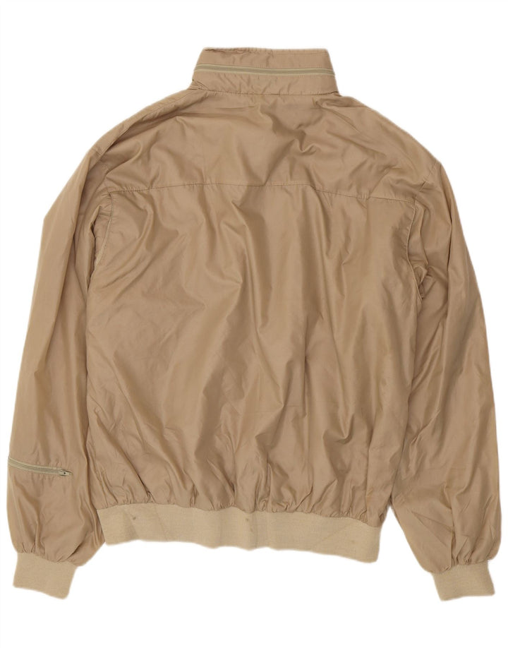 Izod Mens Bomber Jacket UK 40 Large Beige Nylon