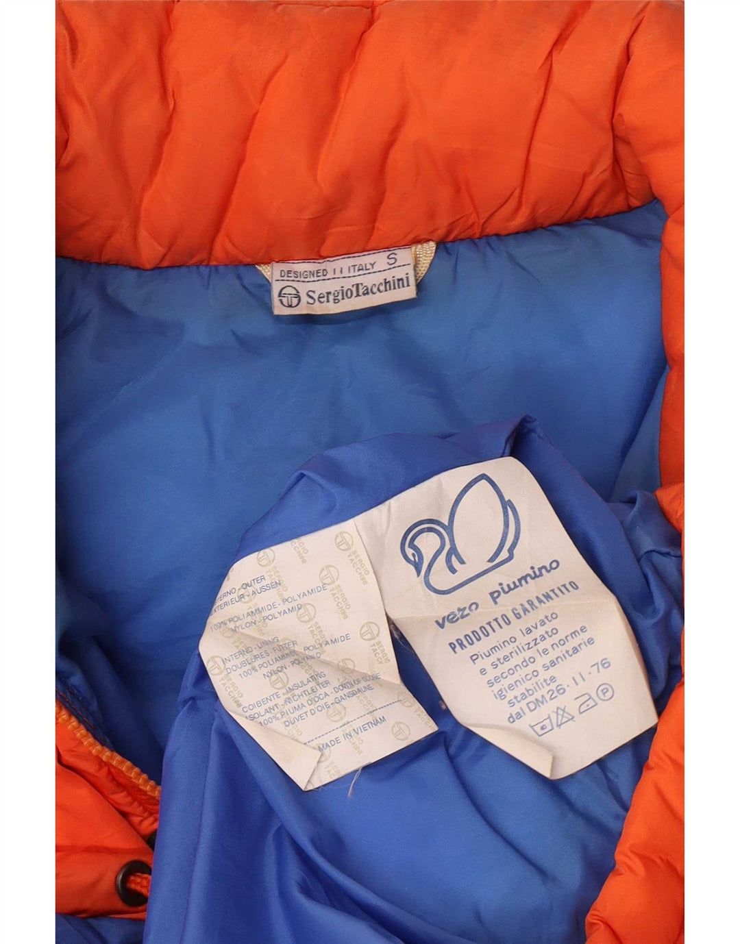 Sergio Tacchini Ανδρικό μπουφάν με κουκούλα UK 36 Small Orange Polyamide