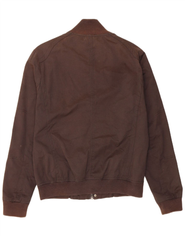 Zara Ανδρικό Bomber Jacket UK 40 Large Brown Βαμβακερό