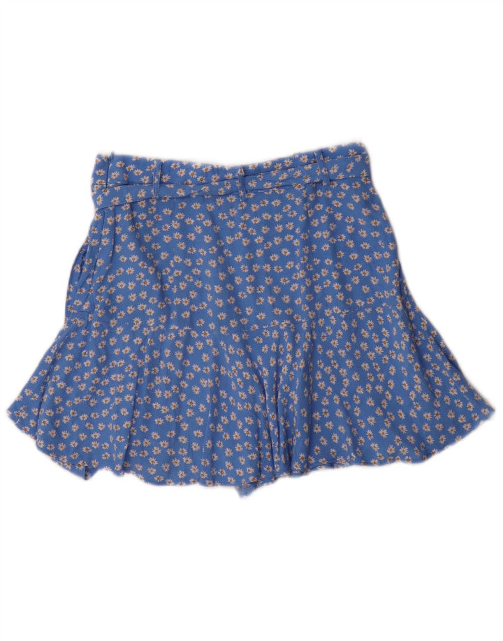 Zara Γυναικεία Φούστα UK 12 Medium Blue Floral