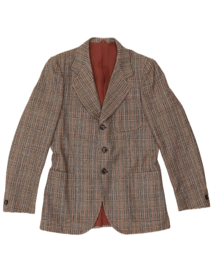 Vintage Ανδρικό σακάκι με 3 κουμπιά σακάκι IT 46 Small Brown Houndstooth
