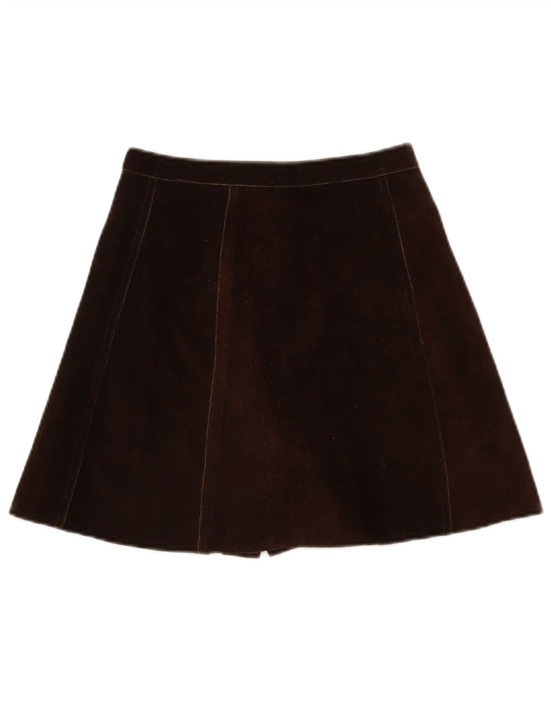 Vintage Γυναικεία Suede Mini Φούστα W26 Μικρή Καφέ