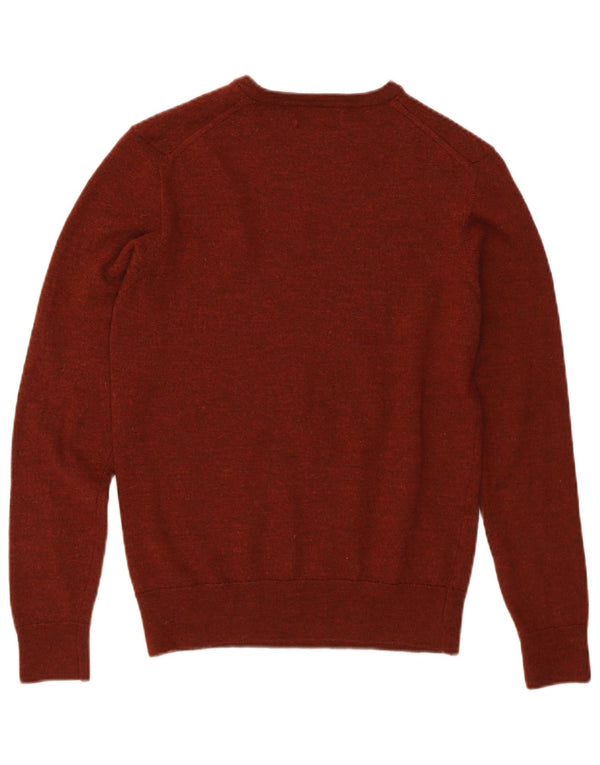 Γυναικείο πουλόβερ ZARA Crop με V λαιμόκοψη UK 12 μεσαίο καφέ μαλλί