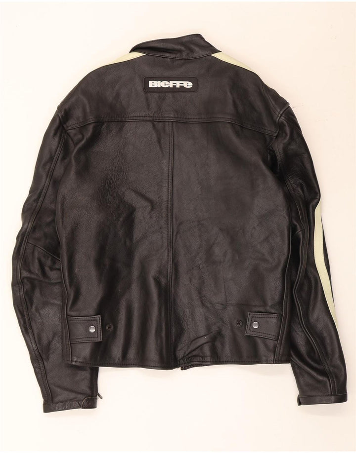 Vintage Ανδρικό Αγωνιστικό Μπουφάν UK 38 Medium μαύρο δέρμα