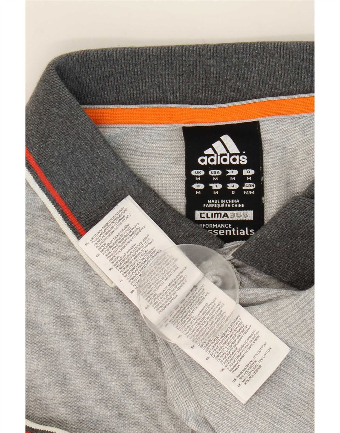 Ανδρικό πουκάμισο Adidas Clima 365 Polo, μεσαίο βαμβακερό γκρι