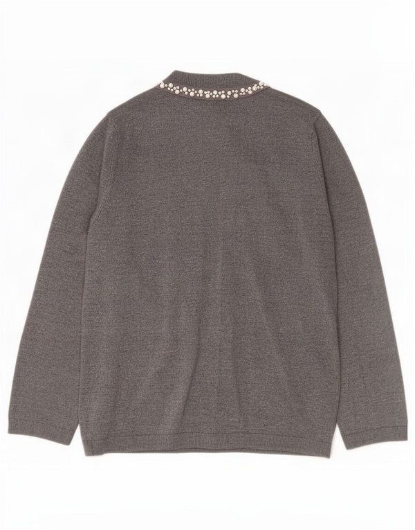 Zara Γυναικεία Ζακέτα UK 14 Large Grey