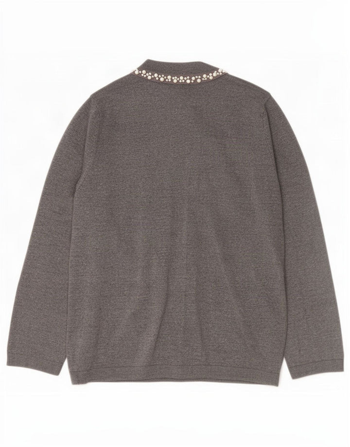 Zara Γυναικεία Ζακέτα UK 14 Large Grey