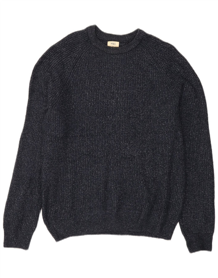 Ανδρικό πουλόβερ Marks & Spencer Boat Neck Jumper Medium Navy Blue Flecked