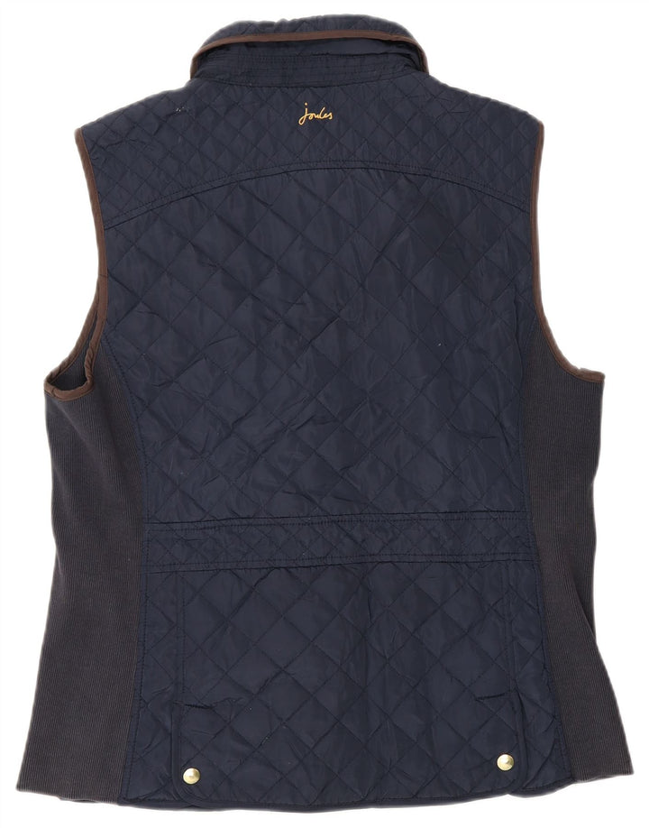 Joules Womens Quilted Gilet UK 16 Large Navy Blue Polyester
