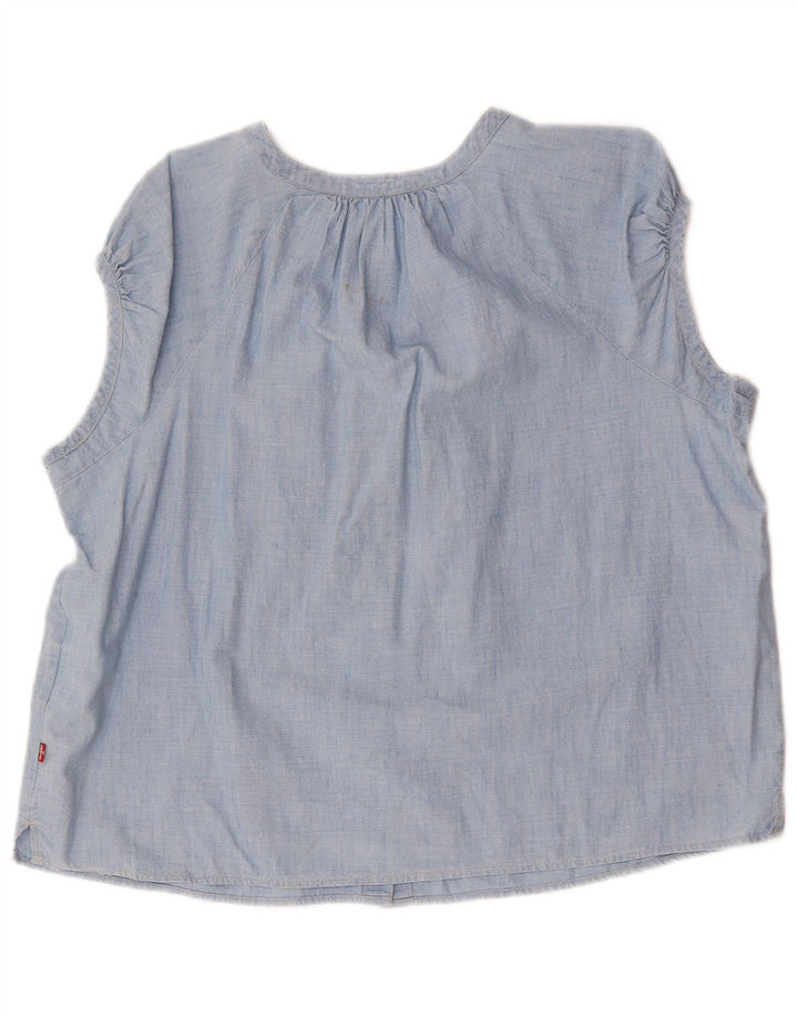 Levi's Γυναικείο πουκάμισο Oversized Μπλούζα UK 16 Μεγάλο Μπλε Βαμβακερό