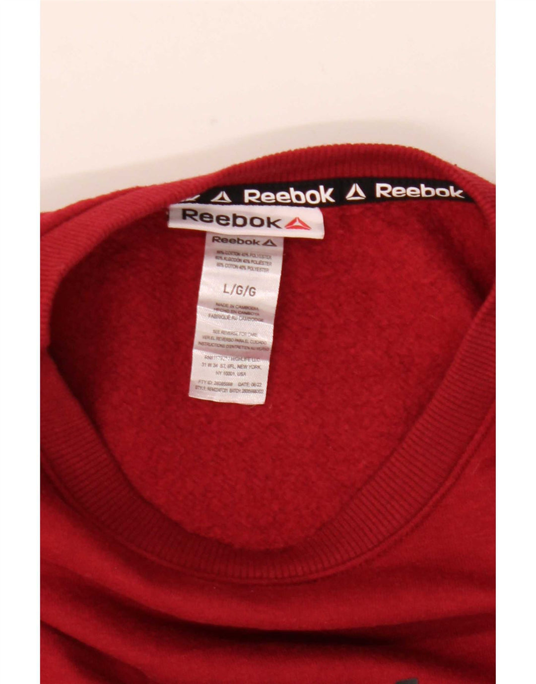 Ανδρικό γραφικό φούτερ Reebok Jumper μεγάλο κόκκινο βαμβακερό