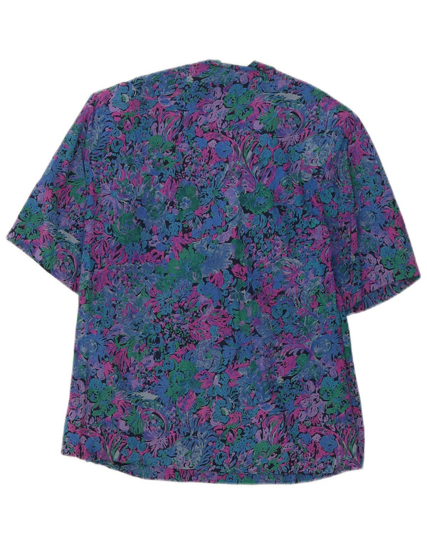 VINTAGE Womens Blouse Top UK 12 Medium Multicoloured Floral