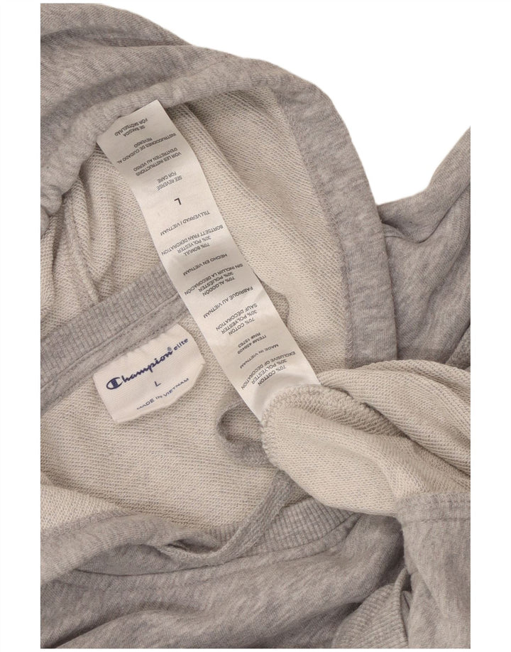 CHAMPION Γυναικεία Elite Hoodie Jumper UK 16 Large Grey Flecked Cotton