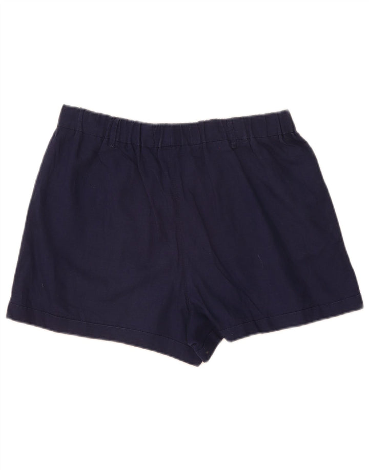 Γυναικείο Casual σορτς Benetton μεσαίο W30 Navy Blue λινό