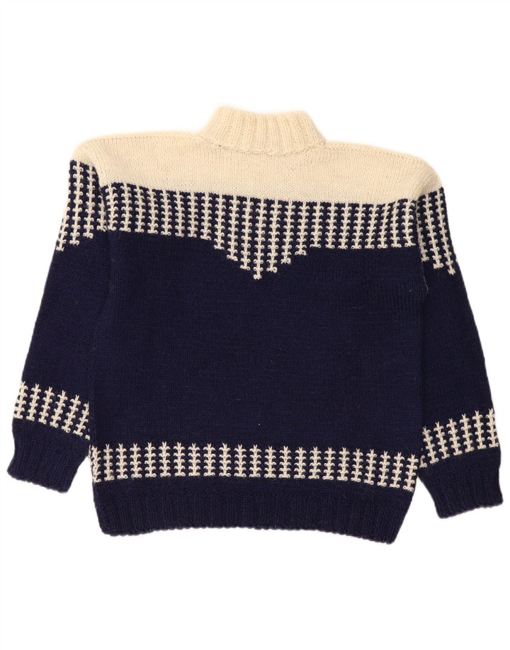 Γυναικείο πουλόβερ με λαιμό χελώνα VINTAGE UK 14 Medium Navy Blue