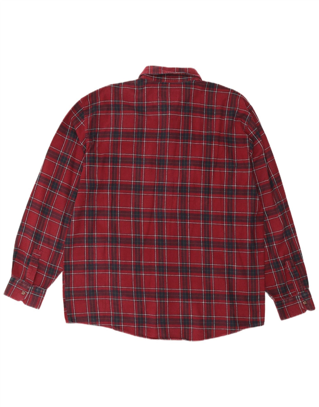 EUROPEAN PROJECT Ανδρικό Φανελένιο Πουκάμισο XL Βουργουνδό βαμβακερό καρό