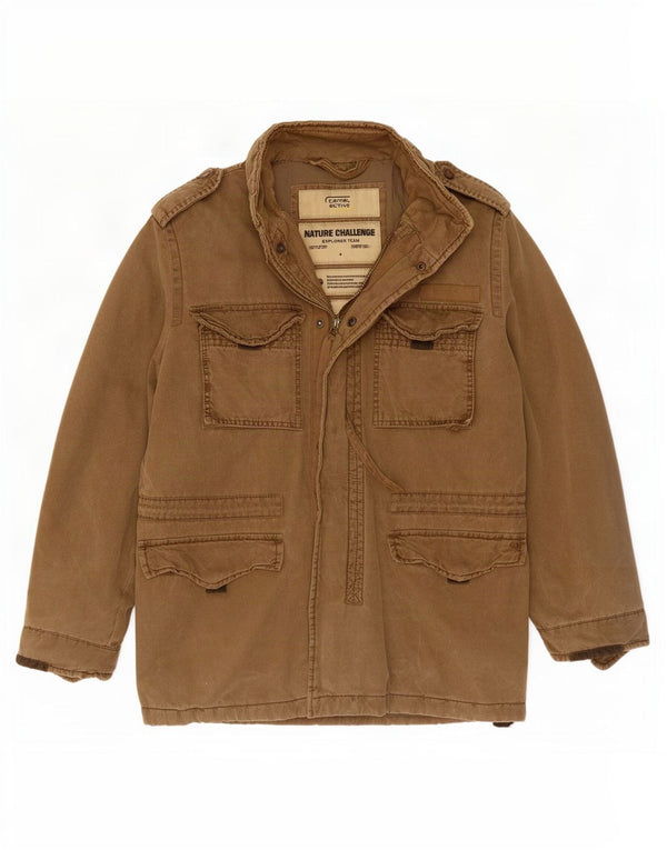 Camel Active Mens Military Jacket EU 50 Large Khaki Βαμβακερό