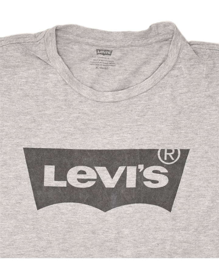 LEVI'S Womens Graphic T-Shirt Top UK 18 XL Grey Cotton | Vintage Levi's | Thrift | Second-Hand Levi's | Used Clothing | Messina Hembry 