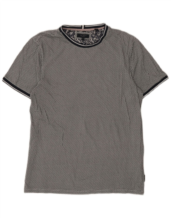 Ανδρικό T-Shirt Ted Baker Κορυφαίο νούμερο 3 Βαμβακερό μεσαίο ναυτικό μπλε με στίγματα