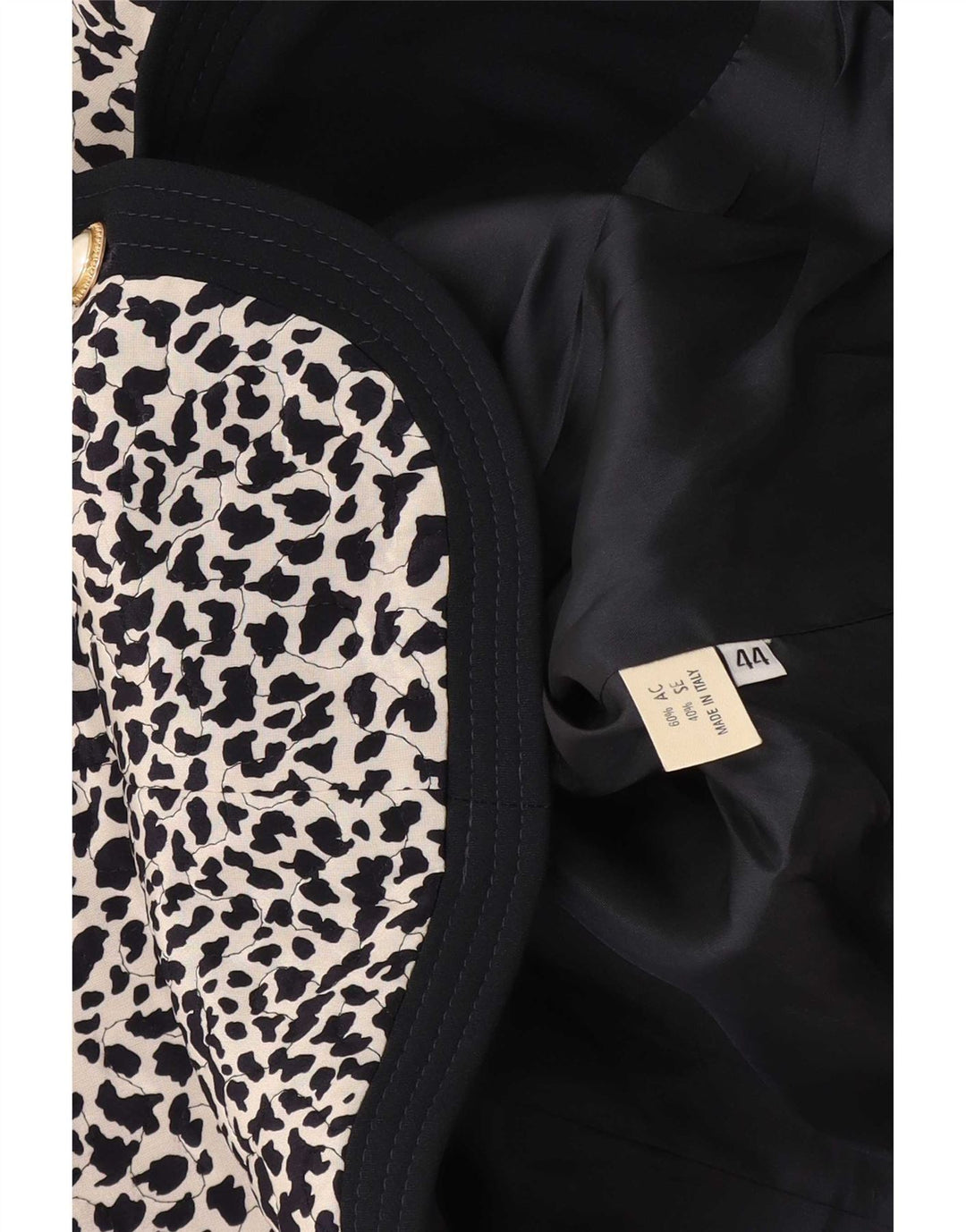 Vintage γυναικείο ζιβάγκο 3/4 μανίκι IT 44 μεσαίο μαύρο Animal print