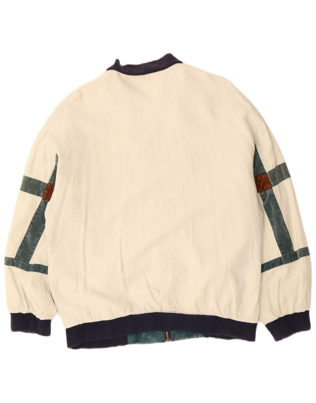 Ανδρικό μπουφάν VINTAGE Loose Fit Bomber UK 36 Small Off White Colourblock