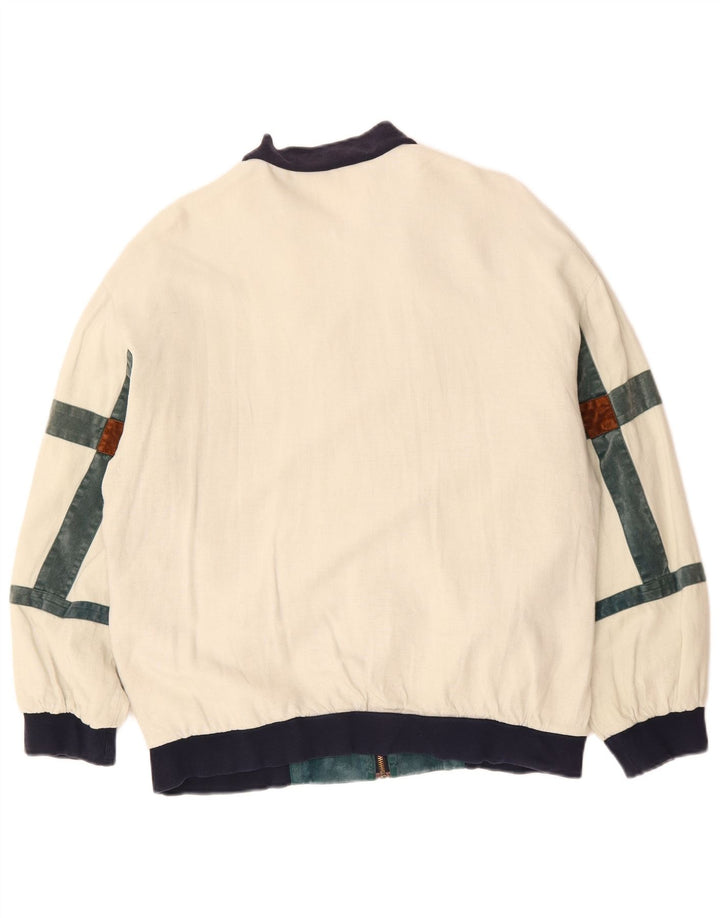 Ανδρικό μπουφάν VINTAGE Loose Fit Bomber UK 36 Small Off White Colourblock