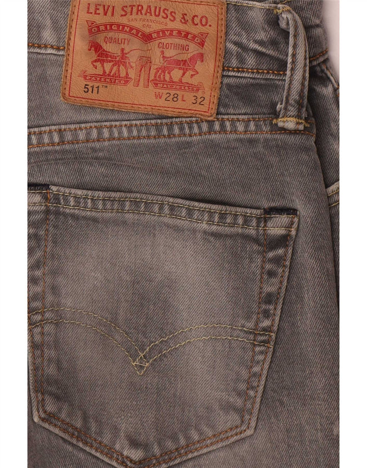 Levi's Mens 511 Slim Jeans W28 L32 Γκρι βαμβακερό