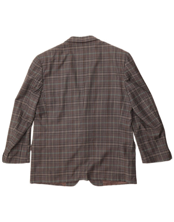 Gianluca Lorenzi Ανδρικό σακάκι με 2 κουμπιά σακάκι IT 56 3XL Grey Check Wool