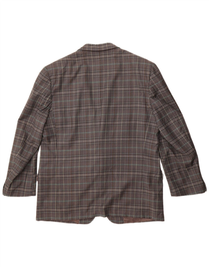 Gianluca Lorenzi Ανδρικό σακάκι με 2 κουμπιά σακάκι IT 56 3XL Grey Check Wool