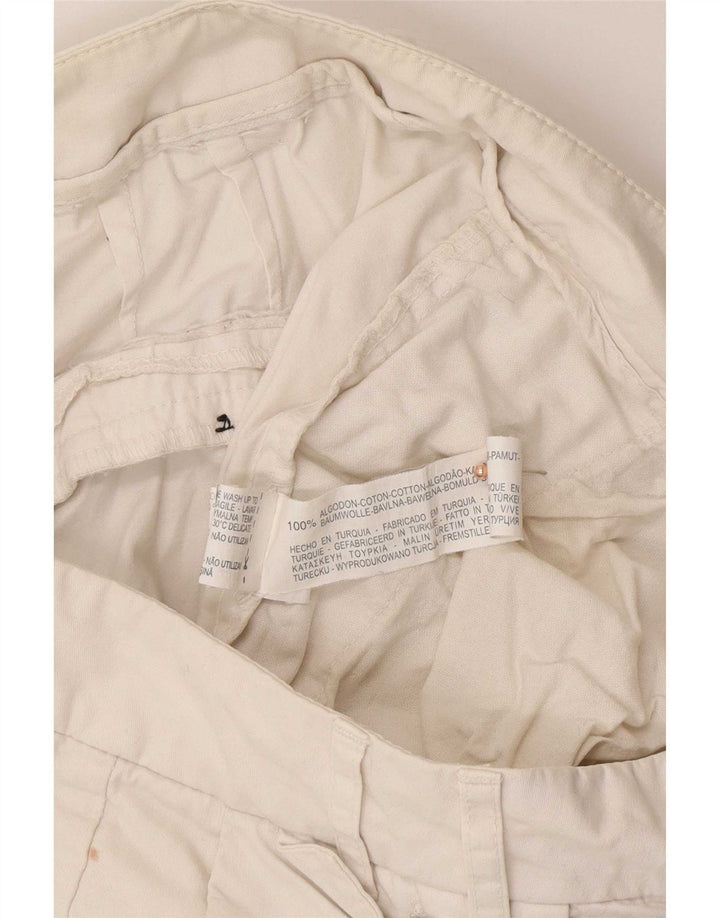 Zara Γυναικείο Slim παντελόνι Chino Medium W32 L30 Λευκό βαμβακερό