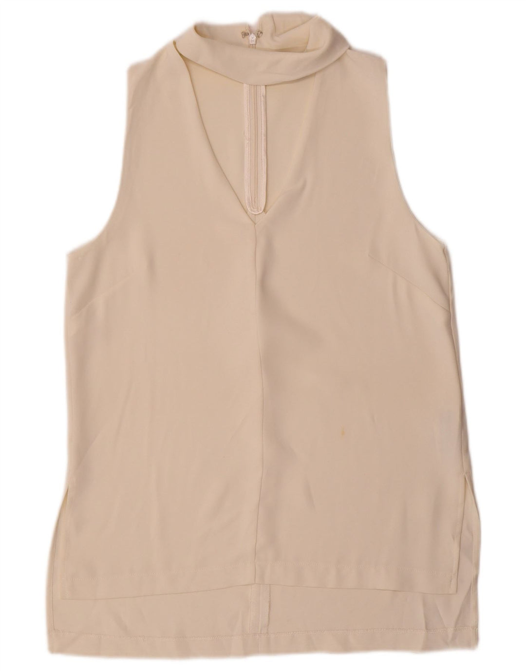 Topshop Γυναικεία Αμάνικη Μπλούζα Top UK 10 Small Off White Polyester