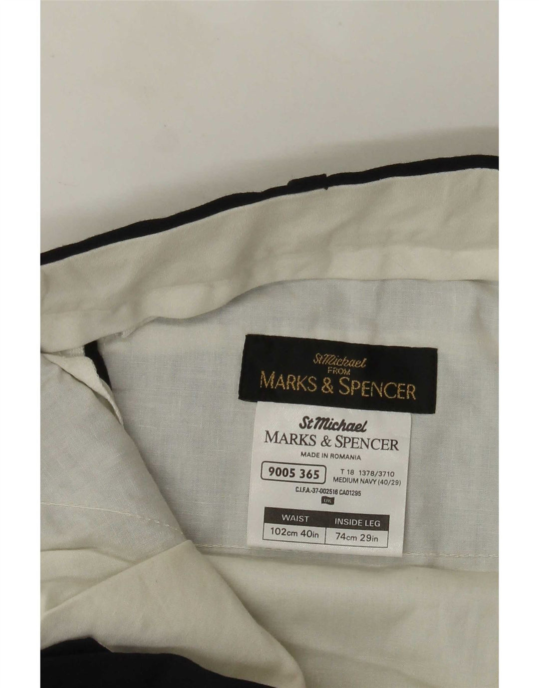 Ανδρικό ίσιο παντελόνι Marks & Spencer W40 L29 Navy Blue Polyester