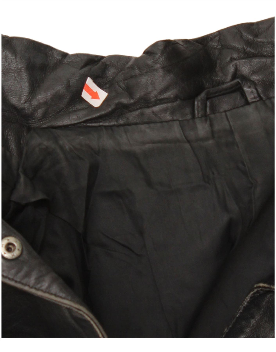 VINTAGE Γυναικείο Δερμάτινο Μπουφάν EU 42 Μεγάλο Δερμάτινο Μαύρο