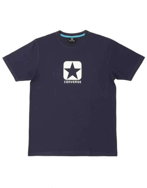 Ανδρικό γραφικό T-shirt Converse Top Large Navy Blue από βαμβάκι