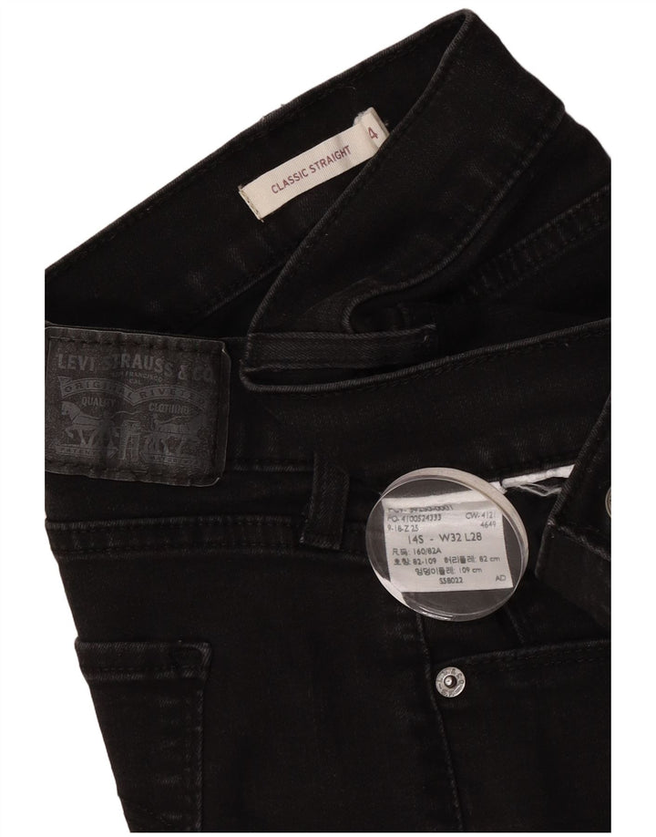 Γυναικείο τζιν κλασικό ίσιο Levi's US 14 XL W32 L28 Μαύρο