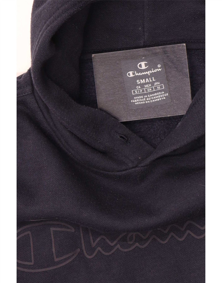 Champion Mens Graphic Hoodie Jumper Small Navy Blue