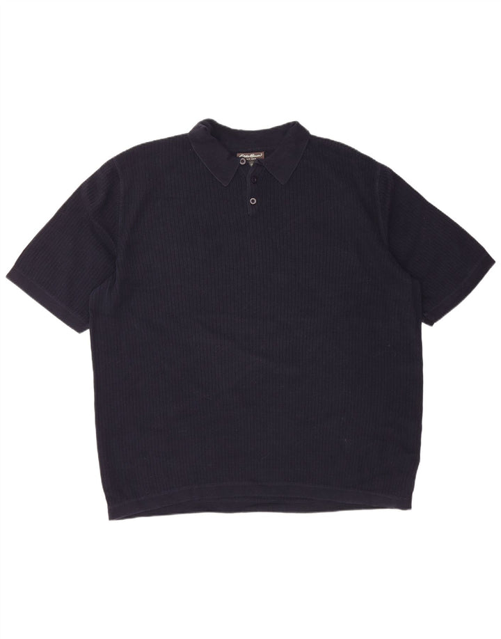 EDDIE BAUER Ανδρικό πουλόβερ με κοντό μανίκι πόλο με λαιμόκοψη XL Navy Blue