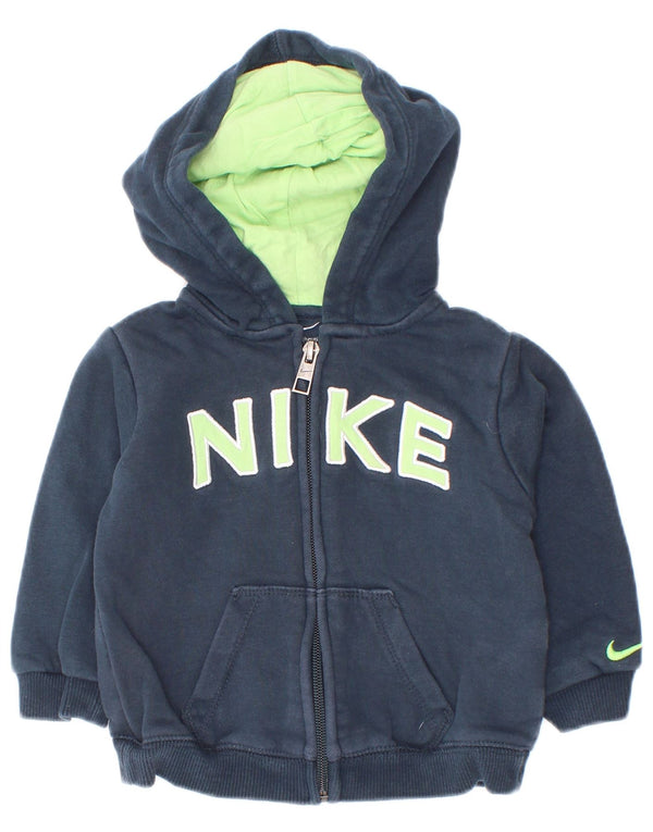 Γραφικό πουλόβερ Nike Baby Boys με κουκούλα με φερμουάρ 9-12 μηνών Ναυτικό βαμβακερό